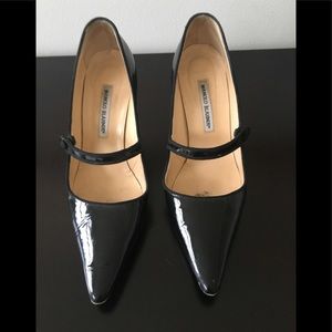 Manolo Blahnik Black Patent Leather Shoes